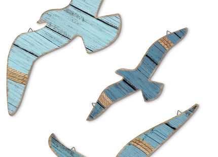 Putuo Decor 3pcs Wooden Seagull Wall Art, Nautical Room Decor Coastal Wall Hanging, Seagull Wall Decor Beach Decorations for Home Bedroom Bathroom Hallway Nautical Wall Decal Nursery