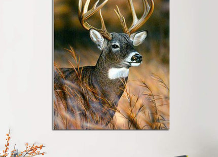 GELANYOUPIN 5D DIY Animal Rhinestone Painting Scenic Deer Full Round Drill Mosaic DIY Beads Embroidery Deer Cross Stitch Home Decor Gift for Adults (30x45cm/11.8x17.7inches)