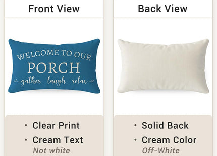 PANDICORN Outdoor Lumbar Throw Pillow Covers 12x20 Set of 2, Ocean Blue
