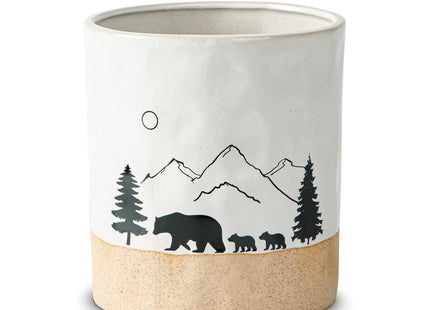 Ceramic Utensil Holder Nature Bear Design for Countertop utensil Crock