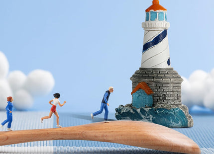 balacoo 4 Pcs Mini Lighthouse Decoration, Nautical Lighthouse Model