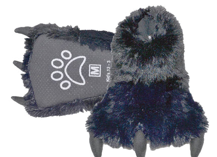 Millffy Funny Bear Paw Slippers - Adult & Kids Monster Dino Slippers (Black Bear, Small)