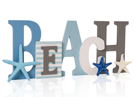 caiydramy Beach Sign with 3 Pcs Starfish Decor, Desk Wall Table Home Decor