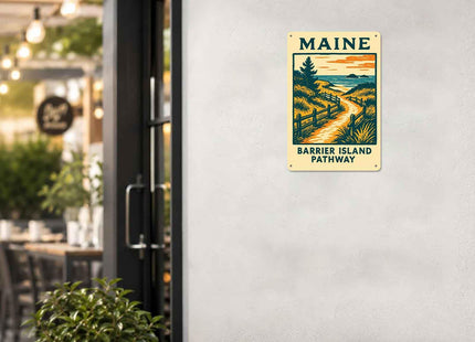 Maine Barrier Island Pathway Vintage Metal Signs 8 X 12 Inch