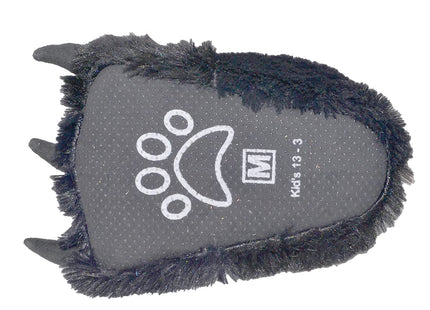 Millffy Funny Bear Paw Slippers - Adult & Kids Monster Dino Slippers (Black Bear, Small)