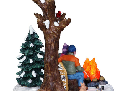 Lemax Christmas Village Staying Warm Campfire Snowshoes