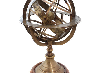 Vinatge Engraved Brass Tabletop Armillary Nautical Sphere Globe