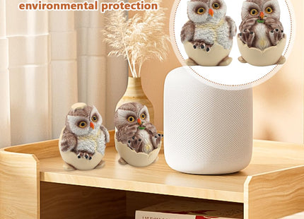 Restynic Owl Figurines Decor, 2 Piece Resin Owl Shelf Statues
