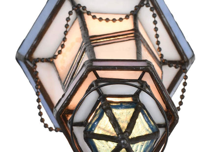 Bieye L10776 Lighthouse Tiffany Style Stained Glass Accent Lamp, 5Wx11H