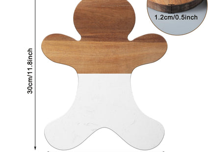 Reallnaive Christmas Gingerbread Man Marble Cheese Board Charcuterie Cutting Tray Marble Serving Decorative for Decoration Charcuterie Kitchen