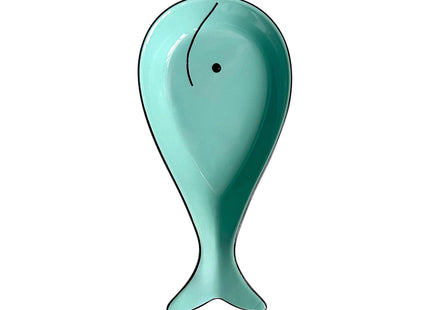 Fox Run Spoon Rest, Cute Whale Ceramic Spoon and Spatula Rest for Kitchen