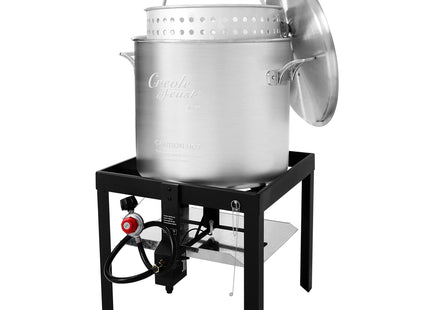 Creole Feast SBK0801 80 Qt Seafood Boiling Kit with Strainer, Aluminum