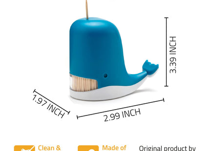 PELEG DESIGN Jonah Toothpick Holder - Cute Whale Toothpick Dispenser - Fun and Decorative Plastic Toothpick Holder for Easy Access During Meals or Gatherings