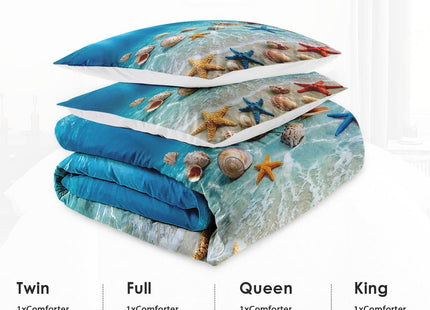 WeCozy Full Comforter Set, 3 Pieces Beach Ocean Bedding Set