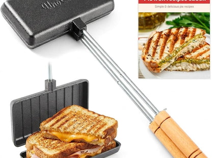 Uno Casa Double Pie Iron XL | Cast Iron Campfire Sandwich Maker for Camping