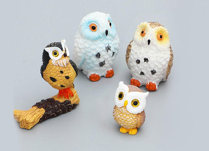 ONEST 14 Pieces Mini Owl Figurines Playset Hand Painted Tiny Owls Realistic Detailed Resin Owl Figures Small Owl Figurines