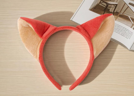 2 PCS Fox Costume Accessories Fox Ears Hairband Fox Necktie Halloween Cosplay Party Costume