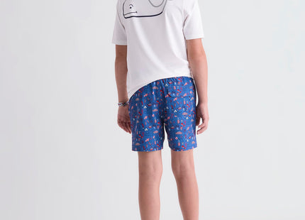 vineyard vines Boys Printed Chappy Swimsuit Trunks, Lobster Reef, Small