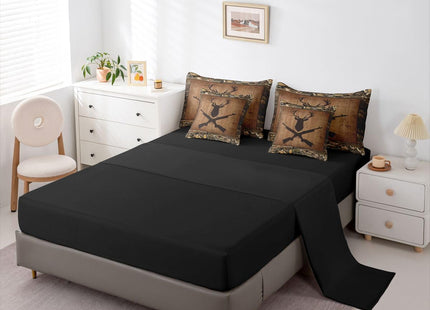 Feelyou Deer Comforter Set with Sheets 7 Piece Twin Size Rustic Hunting Bedding Set for Kids Boys Girls Cabin Lodge Deer Bed in a Bag Farmhouse Nature Wildlife Room Decor Antlers