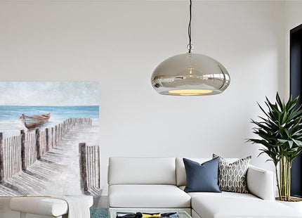 Yihui Arts Beach Canvas Wall Art - Blue Grey Boat Coastal Nautical Square Artwork Painting for Modern Home Decor