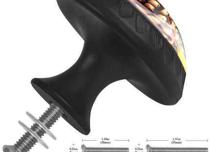 Genhuyiz 4 Pcs Black Cabinet Drawer Knobs Fall Pine Cone Decorative Glass Knobs Pulls for Dressers Cabinets Drawers Kitchen Wardrobe Cupboard Furniture Hardware Handles