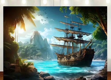 FENDROM Nautical Tapestry Decor Ghost Sailboat Wall Art Aesthetics Pirate Ship Fantasy Wonderland Wall Hanging for Bedroom Living Room Dorm