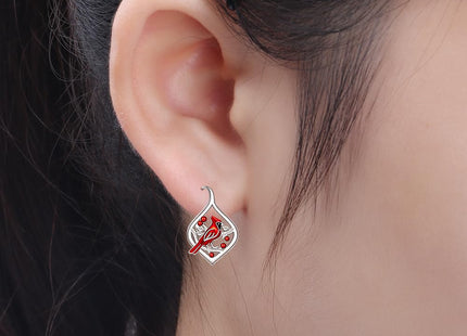 Cardinal Earrings for Women Red Cardinal Earrings Sterling Silver Bird Dangle Drop Jewelry Mothers Day Christmas Memorial Sympathy Valentine's day Gifts