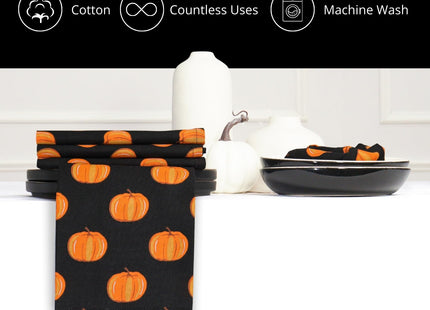 PurpleEssences Pumpkin Cloth Napkins, 18x18 in - Halloween Pumpkin
