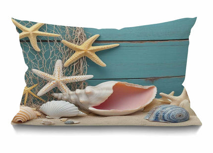 Smooffly Sea Beach Starfish on Fishing Lumbar Pillow Cover 12x20 Inch Oblong Decorative Throw Pillow Cover Cushion Case for Sofa Couch Home Farmhouse Decor