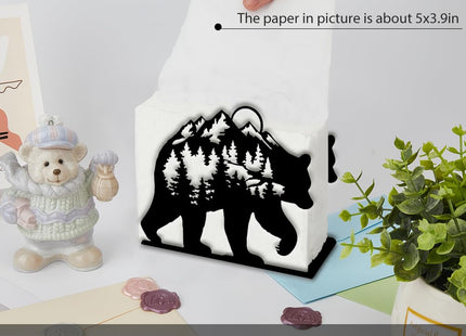 SUPERDANT Forest Bear Napkin Stand Napkin Holder For Farmhouse Decor