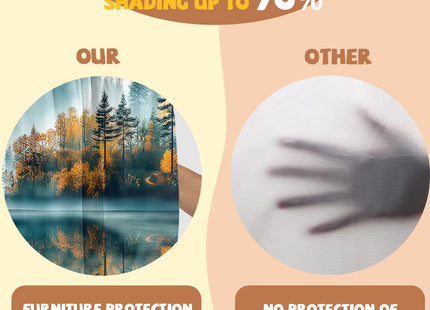 AWJJPO Misty Forest Valance Curtain for Windows 2 Pack Landscape Mountain Pine Tree Rod Pocket Decorative Window Valance for Kitchen Bathroom Bedroom Living Room 54 x 18 Inch