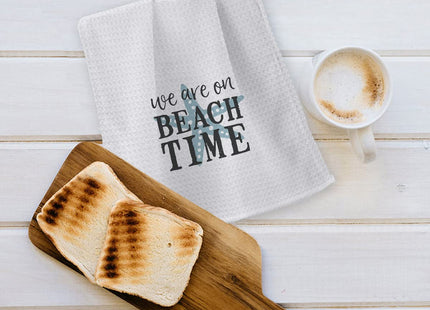 OHSUL We are On Beach Time Highly Absorbent Beach Towels Kitchen Towels Dishcloth,Inspirational Quote Summer Beach Starfish Hand Towels Tea Towels for Bathroom Kitchen Decor,Gifts for Beach Lovers