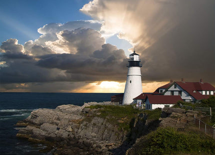 Rogue River Tactical Ocean Beach Lighthouse Kitchen Glass Cutting Board Barn Decorative Gift Light House Design