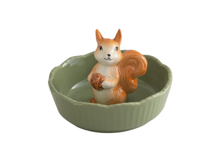 DIHOclub Cute Squirrel Candy Bowl Ceramic Candy Dish (Green Squirrel)