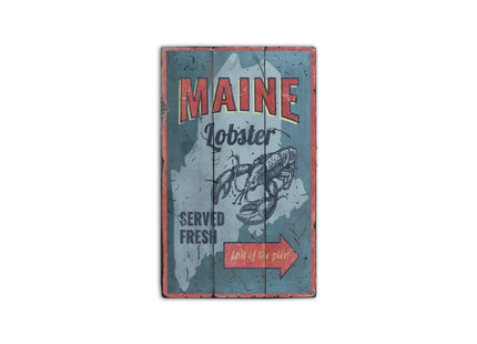 Maine Lobster Served Fresh - HandMade Rustic Wood Sign - 22" x 38", Ships USA Only