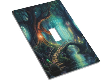 Decorative Art Light Switch Covers Enchanted Forest Single Toggle Wall Plate Decorative Switchcover Electrical Switchplate for Home Decor