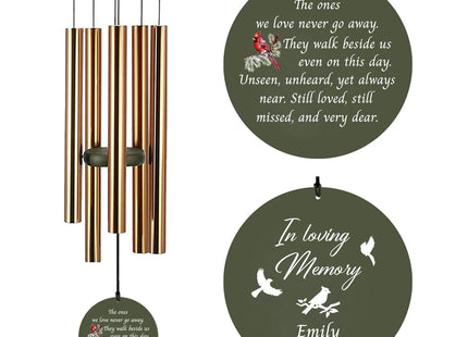 Extrabily Personalized Cardinal Wind Chime, Sympathy Gifts