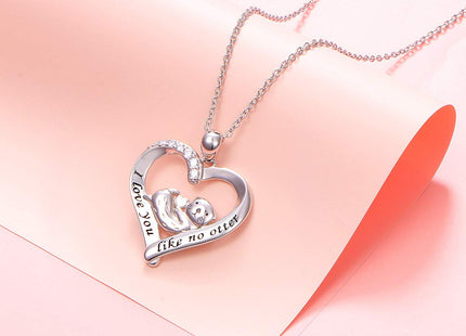 Sea Otter Necklace 925 Sterling Silver Cute Otter Jewelry Gifts for Women