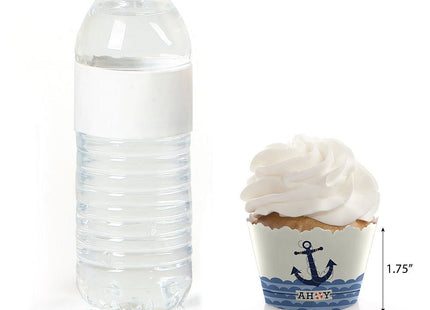Ahoy - Nautical Decorations - Cupcake Wrappers - Set of 12