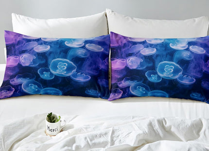 Erosebridal Jellyfish Bedding Duvet Cover Sets Full Size, 3D Jellyfish Comforter Cover Set, Soft Microfiber Under Sea Wildlife Bedding Decorative 3 Piece with 2 Pillowcases, Ocean Animal Quilt Cover
