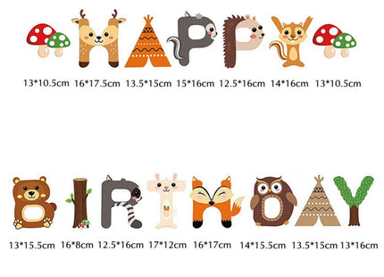 Woodland Party Decorations Woodland Happy Birthday Banner with Forest Animal Bunting Garland for Kids Boys Girls Woodland Birthday Party Supplies