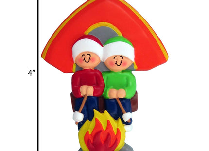 Personalized Our First Christmas Ornament 2026, Camping Couple Campfire