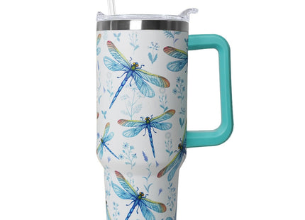 wmvhdiw 30 oz Dragonfly Stainless Steel Tumbler with lid and Straw CoffeeTravel Mug Cup Water Botter, Dragonfly Gifts for Women