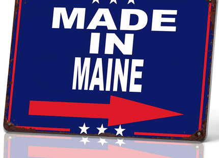 Made in Maine Vintage Metal Wall Art Signs 8X12 Inch