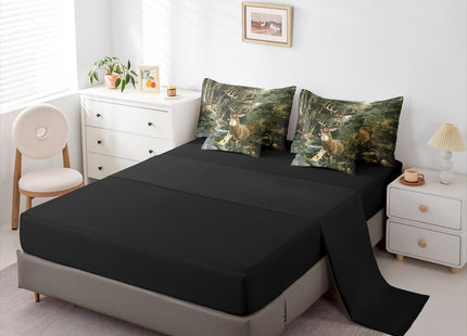 Erosebridal Deer Fish Comforter Set with Sheets (7 Pieces,Twin Size)