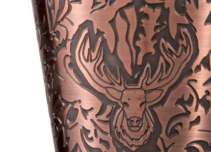 SKY FISH 3D Relief Cocktail Double Japanese Jigger 1/2oz, 3/4oz, 1oz, 1 1/2Oz, and 2oz,Reindeer Deer Head Pattern， Stainless Steel Measuring Jigger Copper Plated