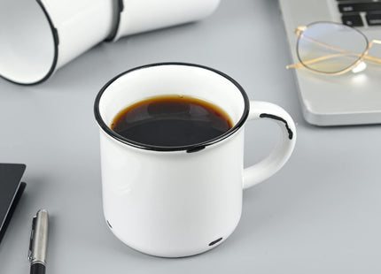 BYCNZB 15oz white Campfire Ceramic Mugs Set of 4 for coffee tea old design