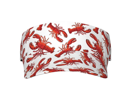 Red Lobster Lobsters Crayfish Sports Sun Visor Hats Adjustable Men Women Lightweight Packable Cooling Empty Top Visor Hat for Running, Tennis, Golf