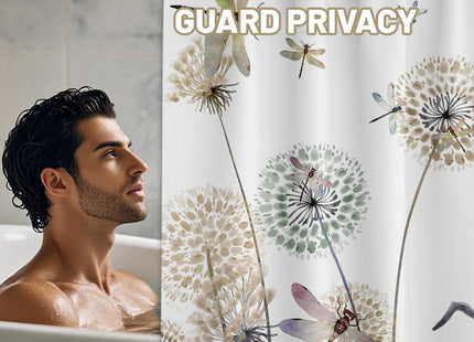 Tonmue Brown Shower Curtain, 72x72 in, Dragonfly