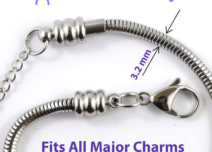 Dave The Bunny Lighthouse Friendship Nautical Snake Chain Charm Bracelet